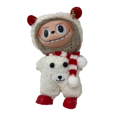 Fuzzy Snowman Outfit with Headband, Scarf & Shoes for 17.5cm Labubu