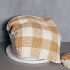 60"x50" Buffalo Check Waffle Woven Faux Shearling Reversible Throw Blanket Mustard - freshmint: Farmhouse Style, Oeko-Tex Certified - 3 of 4