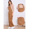 INSPIRE CHIC Women's Faux Suede Overall Wide Leg High Waist Adjustable Straps Casual Jumpsuit - 2 of 4