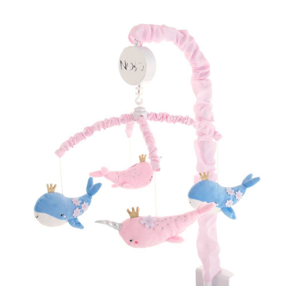 Photos - Baby Mobile NoJo Under The Sea Whimsy Whales and Narwhals Musical Mobile - Pink and Bl