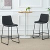 Dolonm Set of 2 Modern Bar Stools, 17.7x14.5x37 Inches, Minimalist Kitchen & Bar Stools with Footrest - 3 of 4