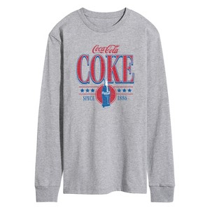 Men's - Coca-Cola - 90s Coke Collegiate Design Long Sleeve Graphic T-Shirt - 1 of 4