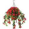 1pc/2pcs Bunch Artificial Hanging Flowers Fake Plants Bouquets For Patio Lawn Garden Decoration - 4 of 4