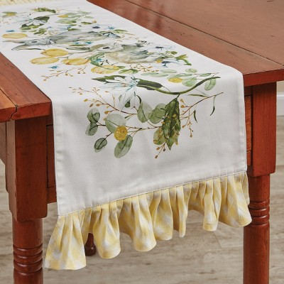 Embroidered Table Topper 37" Star Spring Floral 