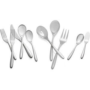Nambe 7571 Bend Stainless Steel 45-Piece Flatware Set, Service for 8 - Silver - 1 of 4