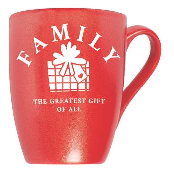 Elanze Designs Family The Greatest Gift of All Crimson Red 10 ounce New Bone China Coffee Cup Mug