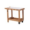 Whisen Wooden Garden Cart with Wheels & Metal Top - 4 of 4