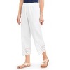 Collections Etc Eyelet Border Embroidered Scalloped Detail Capris - 3 of 4