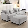 Hyleory 3 - Piece 112'' Corduroy Sectional Sofa with ottoman for  living room - 4 of 4