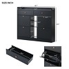 Tipping Bucket Shoe Cabinet With 4 Flip Drawers,2-Tier Shoe Storage Organizer With Drawers,Freestanding Shoe Cabinet For Entryway-Cuddlewood - 4 of 4