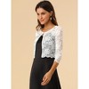 Allegra K Women's Elegant 3/4 Sleeve Sheer Floral Lace Cropped Bolero Shrugs 2 Packs - 4 of 4