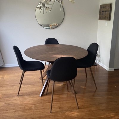 Monte Mid Century Modern Wood Finish 47 Inch Round Dining