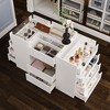 Famapy 3-in-1 Wardrobe Hub,Storage Island,Multi-Drawer Dresser Organizer for Closets,Tempered Glass Top,White - 2 of 4
