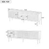 VYNXARIA Mirod Stylish TV Stand with Vertical Striped Doors, Space-Saving Sliding Door Design, Sturdy Solid Wood Legs, Versatile, Side Cabinet - 3 of 4