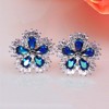 Camran Blue or Red Stud Earrings Cubic Zirconia Ginger Lyne Collection - 3 of 4