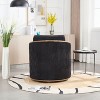 CAVINAS 360 Degree Swivel Barrel Accent Chair with Rattan Frame,  Upholstered Sofa Chair with Wood Base - 4 of 4
