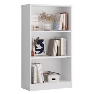 Sevobal Decorarive Bookshelf Small Bookcase Freestanding 3 Adjustable Shelves for Home Office, White, 29.5"*24.4"*44.1" - 1 of 4