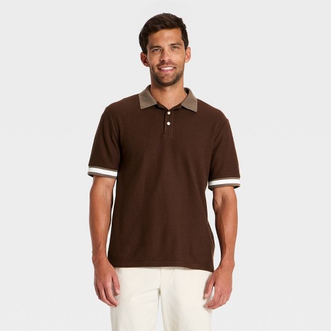 Мужские рубашки Goodfellow & Co Men's Short Sleeve Re-Styled Polo - Goodfellow & Co™ Brown M
