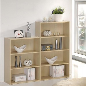 Furinno 4-Cube Open Bookshelf Home Decor Storage Organizer Sofa Side Display Shelf,Steam Beech - 1 of 4