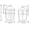 Progress Lighting Holcombe 1-Light Outdoor Black Wall Lantern with Clear Seeded Glass and Brushed Nickel Interior Shade - 2 of 2