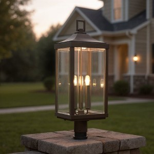 Urban Ambiance Luxury Colonial Outdoor Post / Pier Light,  26-7/8" x 9-1/2",  Olde Bronze Finish, UHP1190 - 1 of 4