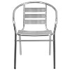 Emma and Oliver 4 Pack Commercial Aluminum Indoor-Outdoor Stack Chair - Triple Slat Back and Arms - 4 of 4