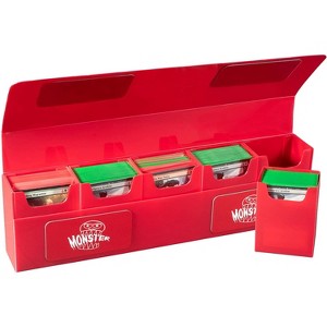 Monster Protectors Magnetic Five Deck Box - Red, Holds 375 Gaming TCGs, Works w Standard & Smaller Size Gaming Trading Cards, Removable Construction - 1 of 4