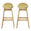 GDFStudio Tenley Mid-Century Modern Upholstered 30.5 Inch Barstools with Rubberwood Legs (Set of 2) - 2 of 4