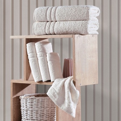 Coral Orange 6-Piece Turkish Cotton Bath Towel Set