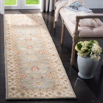 Handmade Blue Wool Tufted Persian Runner Rug