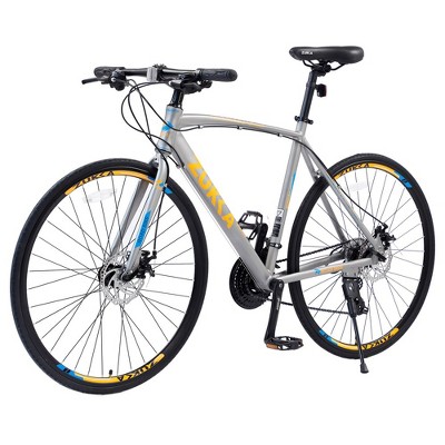 Road Bike With 24 Speeds Drivetrain, 700C Bike With Disc Brakes, Lightweight City Bike Aluminum Alloy Frame,Road Hybrid Bike