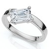 Pompeii3 1Ct Tilted Emerald Diamond Ring 14k Gold or Platinum Lab Created - 3 of 4
