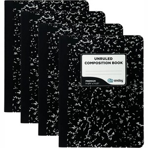 Black Marble Composition Book Unruled Paper 100 Sheet Office Dairy Drawing Note Books Journals Meeting Notebook Hard Covers Writing Book For school - 1 of 4