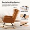 Modern Upholstered Nursery Rocking Chairs, with Side Pocket High Back Teddy Boucle Rocker Chair - 4 of 4