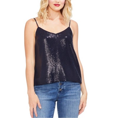 Vince Camuto Womens All Over Sequin Cami Tank Top