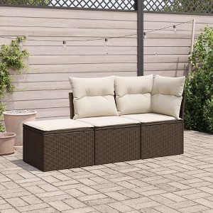 vidaXL Garden Sofa Set  PE Rattan Standard Adjustable Feet - 1 of 3