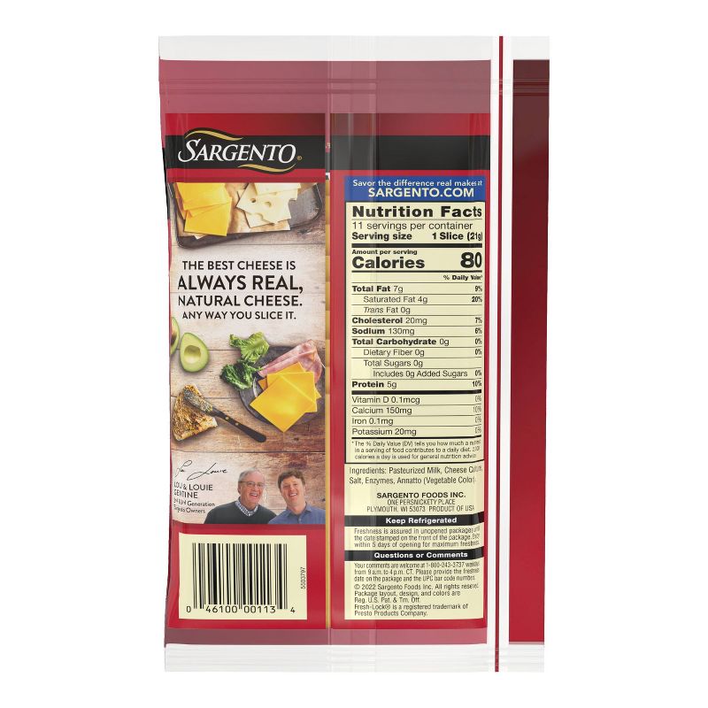 Sargento Natural Sharp Cheddar Sliced Cheese - 8oz/11 slices, 4 of 10
