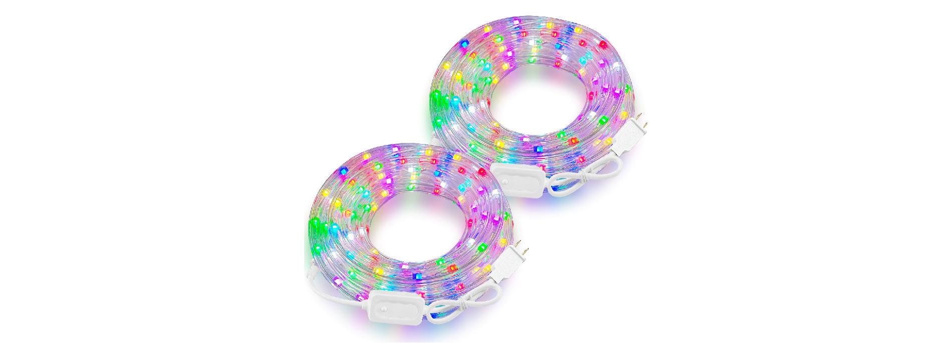 18FT Color Changing LED Rope Light with Remote Control 2-Pack