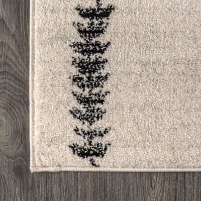 Zaina 8' x 10' Black and Cream Geometric Synthetic Area Rug