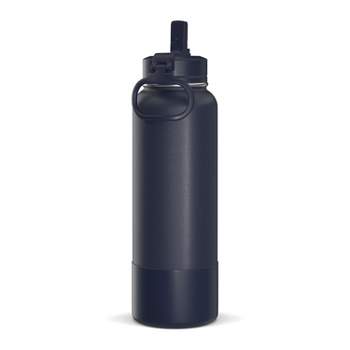 HydraPeak BLACK Quench 50 oz Steel Insulated Bottle Tumbler Handle Straw