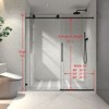 PexFix 76 in.x 48 in. Frameless Single Sliding Shower Door 8mm Tempered Glass With Adjustable Soft Closing Design for Spa Bathroom Matte Black - 2 of 4