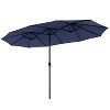 Blue 13 ft. Market No Weights Patio Umbrella 2-Side - 2 of 3