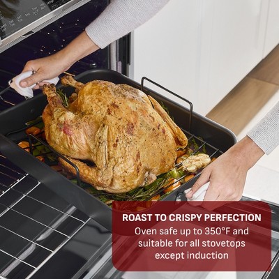 T-Fal Simply Cook 13x16 Nonstick Roaster Black