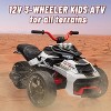 12V Kids Ride On Truck Car, 3-Wheel Electric Vehicle w/2×55W Motors, Remote, 7MPH, Music, LED Lights, EVA Tires - 3 of 4
