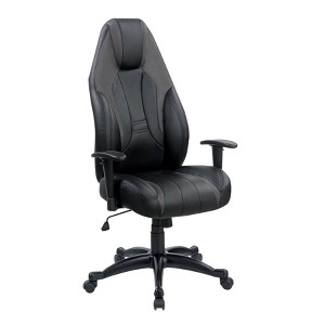 Halle Contemporary Leather Office Chair Black - miBasics, Galaxy Black