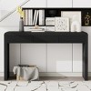 Modern Console Table with Storage Drawers, Farmhouse Entryway Table with Curved Edge for Hallway, Living Room, or Office – The Pop Home - 2 of 4
