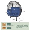 Tangkula Patio Rattan Wicker Lounge Chair Oversized Outdoor Metal Frame Egg Chair w/ 4 Cushions - 3 of 4