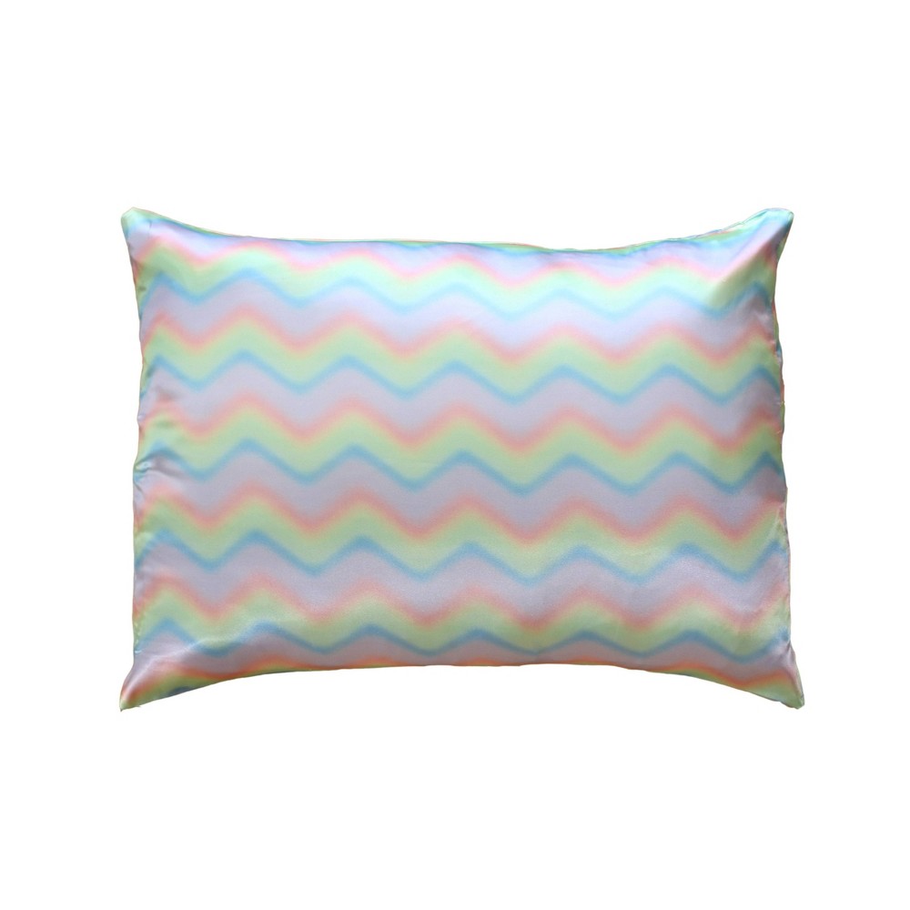 Photos - Pillowcase Morning Glamour Standard Satin Printed  Wavy Rainbow