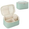 Narwey Travel Makeup Bag with Brush Compartments, Portable Cosmetic Bag Make up Bag Makeup Organizer Case with Brush Storage for Women (Mint Green) - 2 of 4