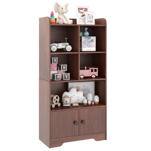 Costway 48'' Tall 4-tier Storage Shelf Wood Bookcase W/drawer Home  Organizer Display Rack : Target